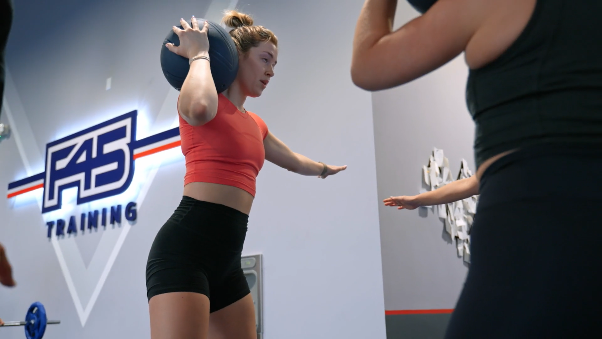 Members working out during a functional training class at F45 Downtown LA